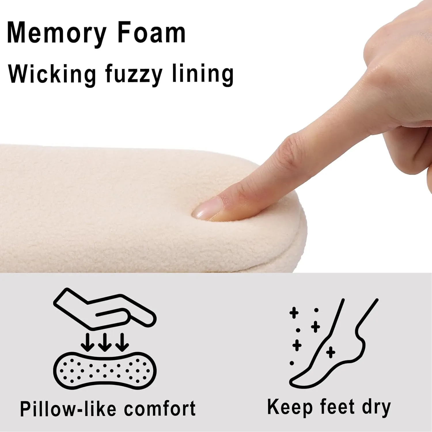 shevalues Women House Memory Foam Slippers Teddy Fleece Bedroom Sock Shoes with Soft Rubber Sole