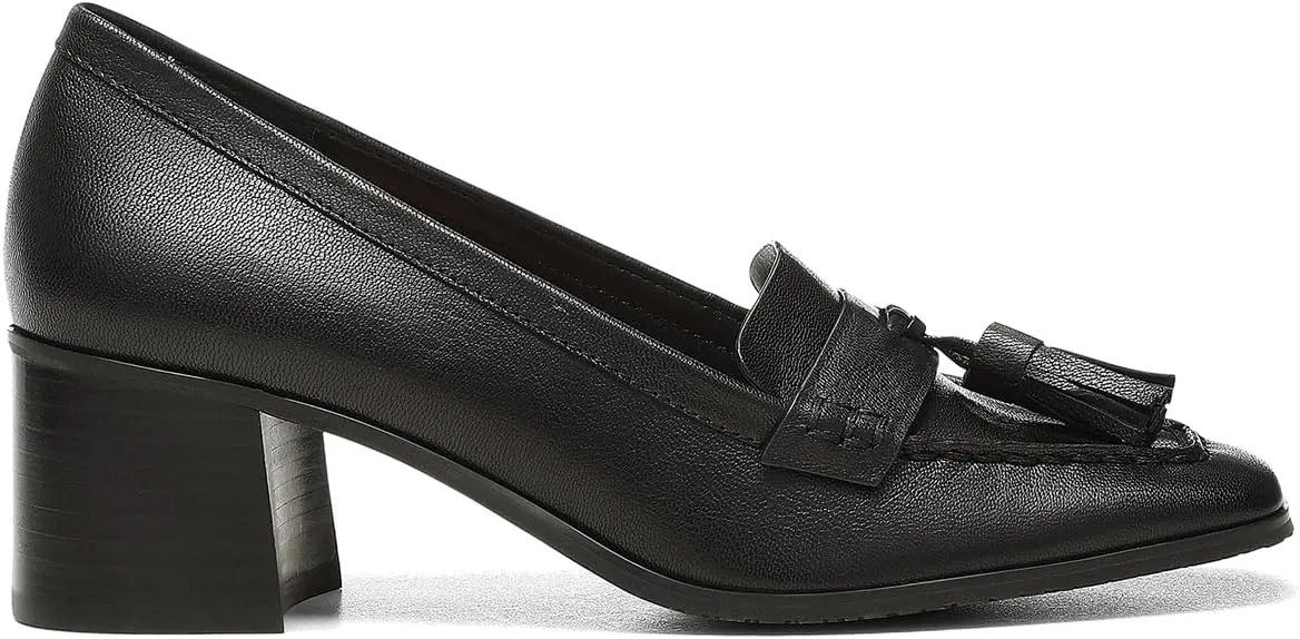 SHODENSE Women Chunky Block Heel Fringe Loafers Shoes Square Closed Toe Slip On Tassel Penny Loafer Pumps Patent Leather Mid Thick Heels Oxford Loafers Shoes Dressy Office Work Formal Fall 4-11 M US