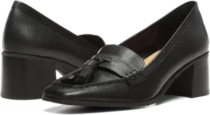 SHODENSE Women Chunky Block Heel Fringe Loafers Shoes Square Closed Toe Slip On Tassel Penny Loafer Pumps Patent Leather Mid Thick Heels Oxford Loafers Shoes Dressy Office Work Formal Fall 4-11 M US