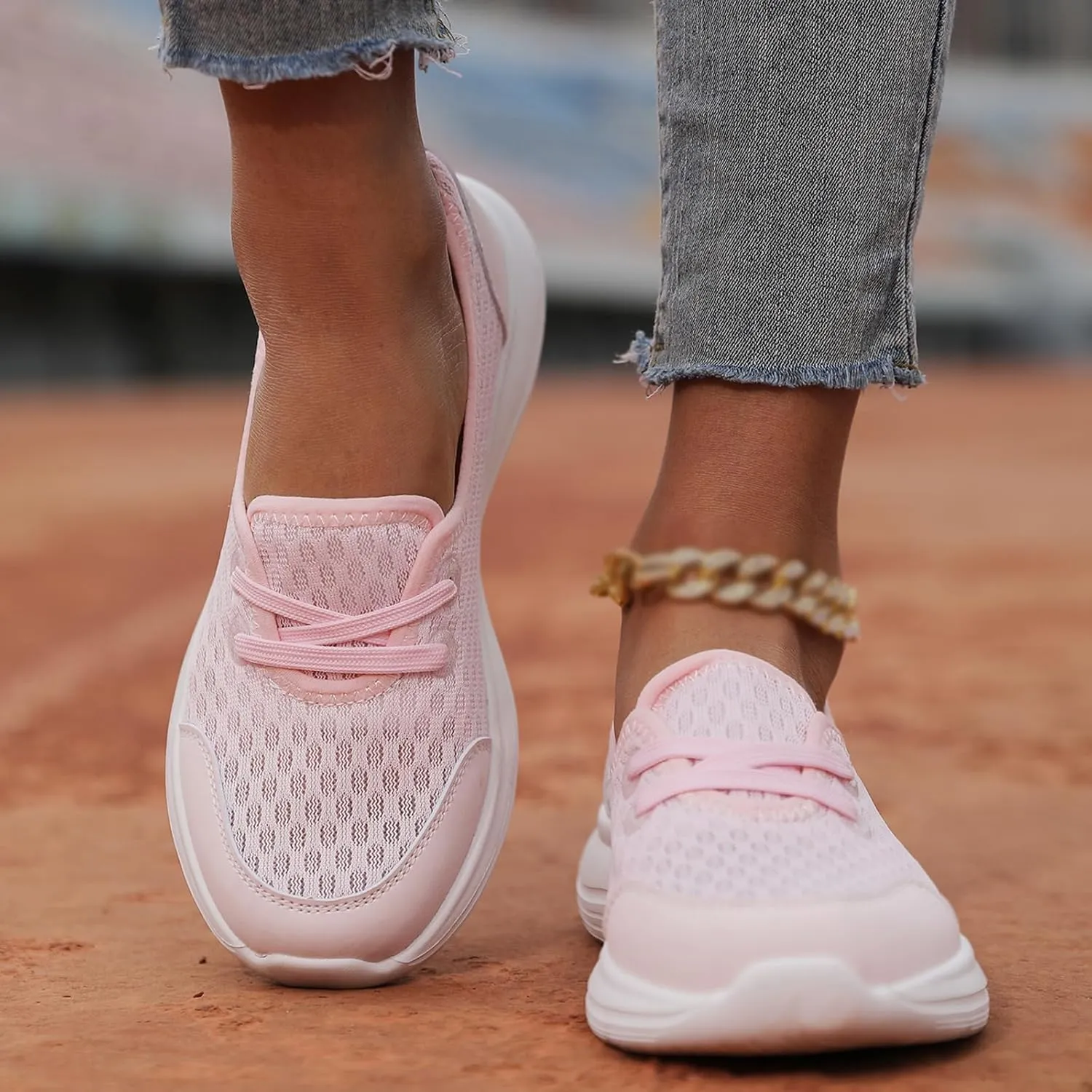 Slip On Orthopedic Sneakers for Women Soft Sole Mesh Comfort Arch Support Shoes Lightweight Wide Width Non Slip Shoes Woven Low Top Walking Shoe Summer Casual Sneaker