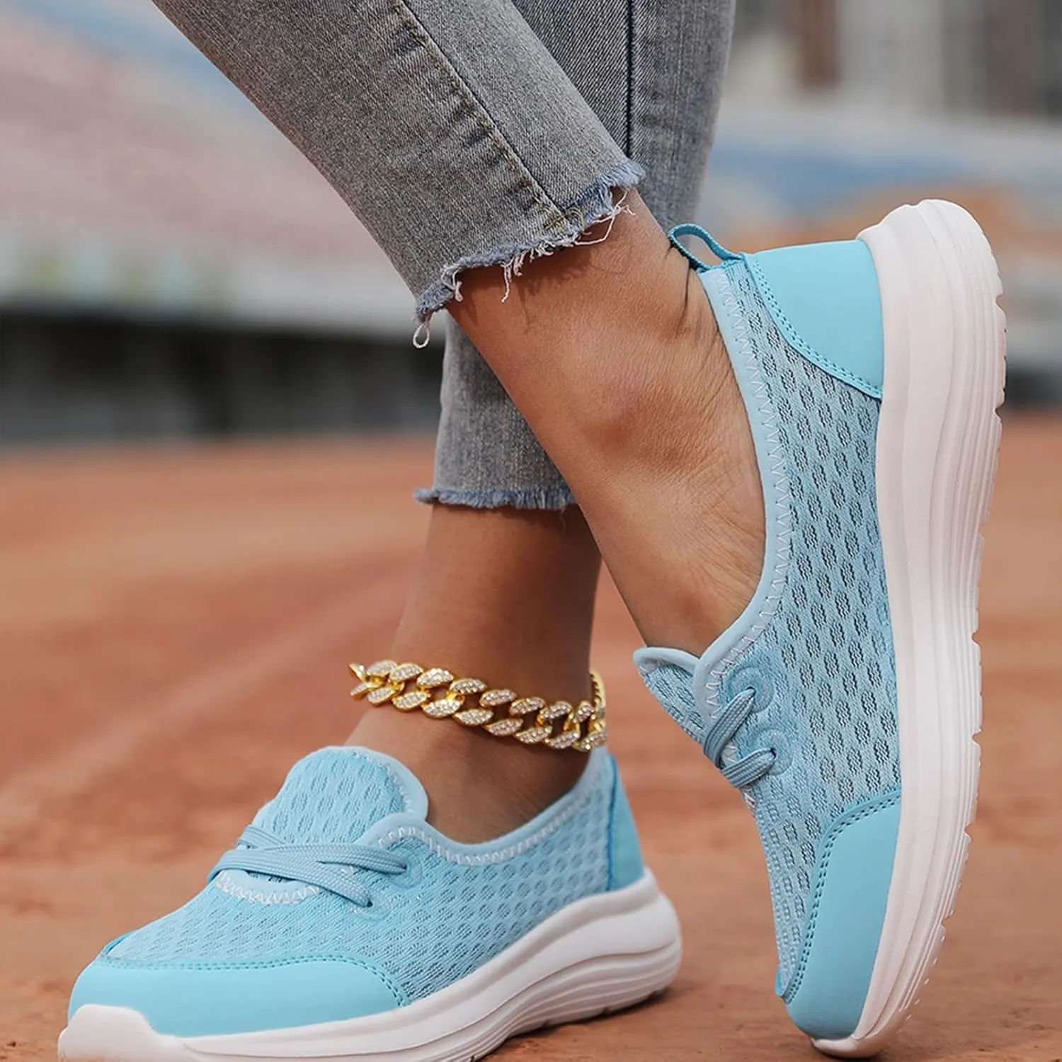 Slip On Orthopedic Sneakers for Women Soft Sole Mesh Comfort Arch Support Shoes Lightweight Wide Width Non Slip Shoes Woven Low Top Walking Shoe Summer Casual Sneaker