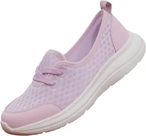 Slip On Orthopedic Sneakers for Women Soft Sole Mesh Comfort Arch Support Shoes Lightweight Wide Width Non Slip Shoes Woven Low Top Walking Shoe Summer Casual Sneaker