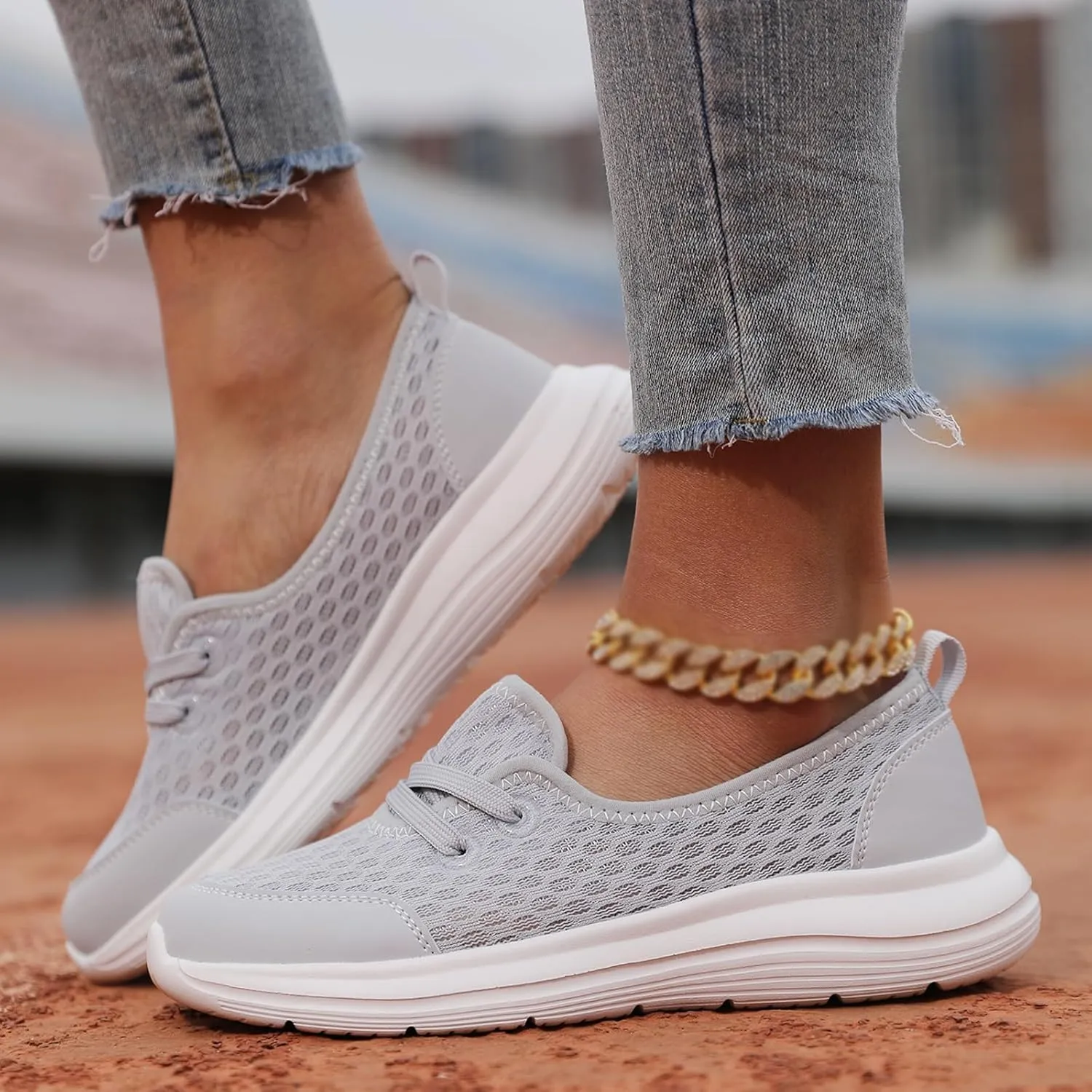 Slip On Orthopedic Sneakers for Women Walking Health Shoes Soft Sole Mesh Comfort Shoes Lightweight Wide Width Arch Support Shoe Breathable Comfort Work Sneaker