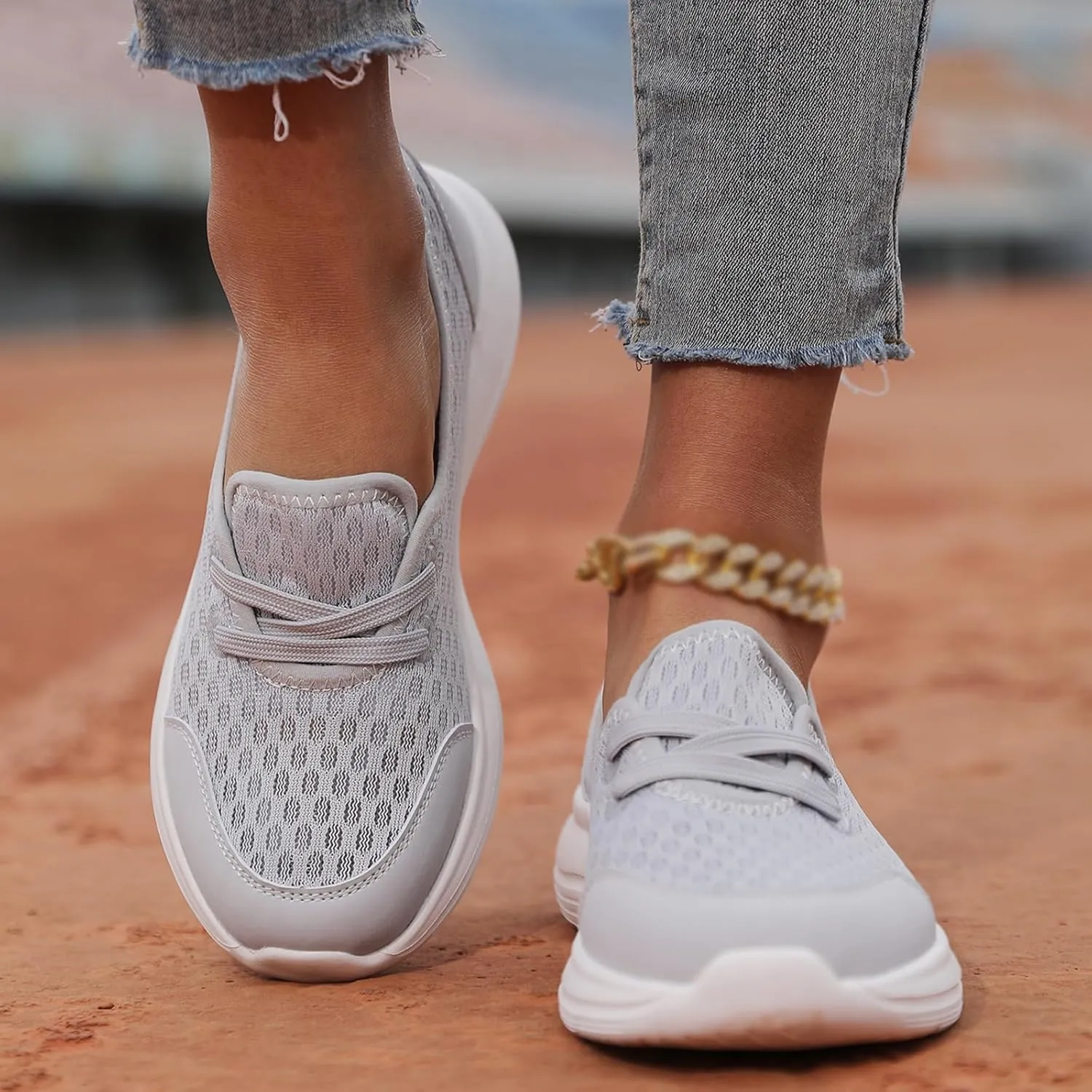 Slip On Orthopedic Sneakers for Women Walking Health Shoes Soft Sole Mesh Comfort Shoes Lightweight Wide Width Arch Support Shoe Breathable Comfort Work Sneaker