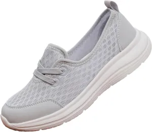 Slip On Orthopedic Sneakers for Women Walking Health Shoes Soft Sole Mesh Comfort Shoes Lightweight Wide Width Arch Support Shoe Breathable Comfort Work Sneaker