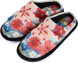 Slippers for Women Floral Printed Memory Foam Slippers Slip on Indoor House Shoes