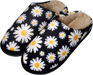 Slippers for Women Floral Printed Memory Foam Slippers Slip on Indoor House Shoes