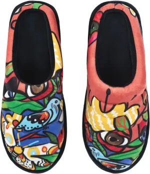 Slippers for Women Floral Printed Memory Foam Slippers Slip on Indoor House Shoes