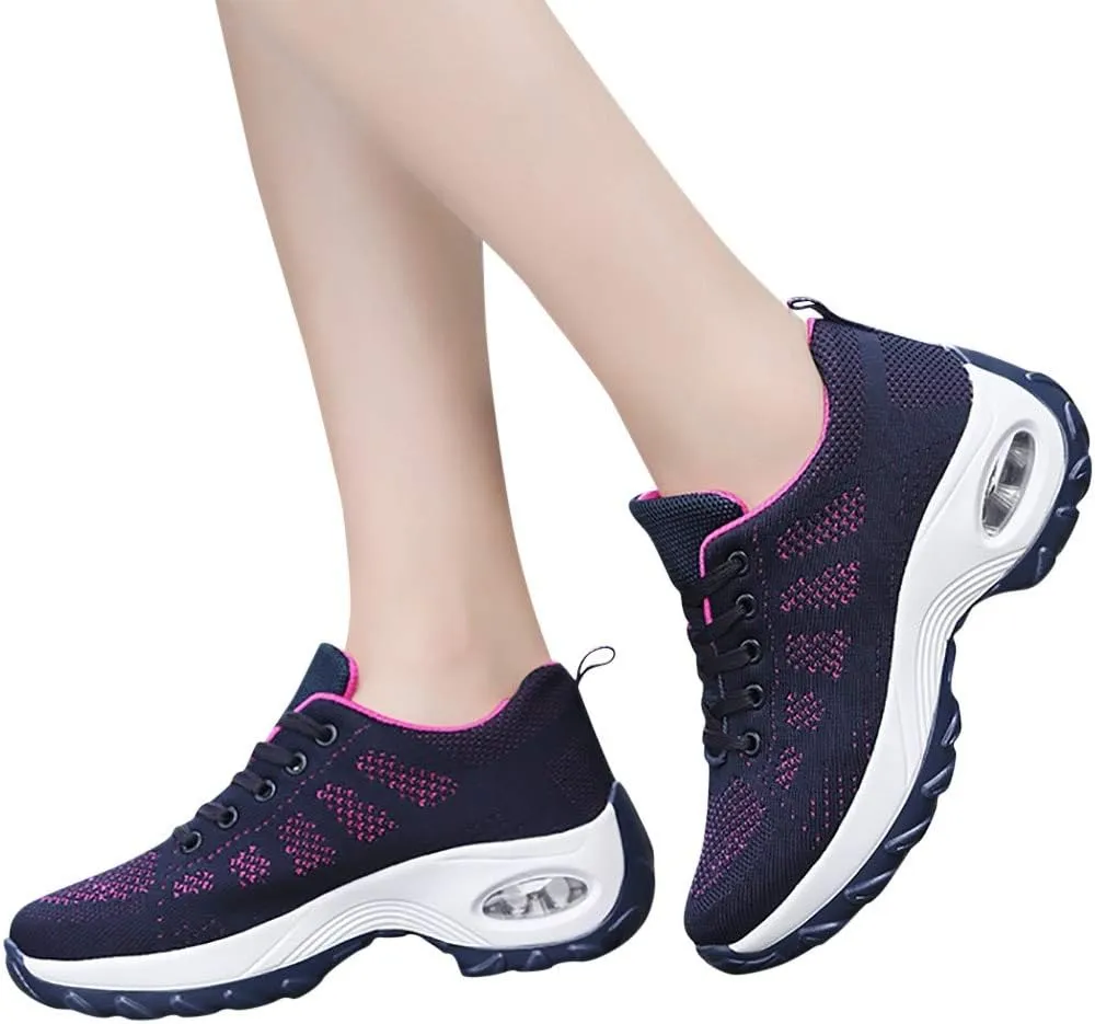 Sneakers for Women Air Cushion Sole Running Tennis Shoes Orthopedic Walking Shoes Arch Support Workout Sneakers
