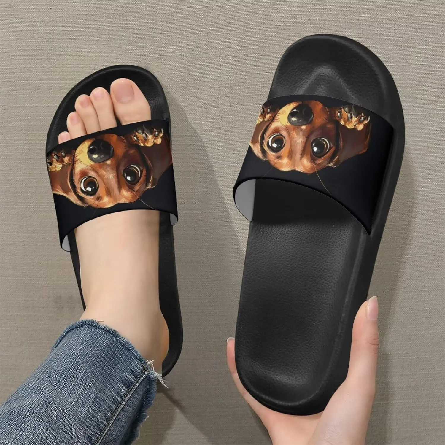 Soft Slides for Men,EVA Print Slides,Height Increasing Cushion Sole Hoese Shower Shoes Open Toe Summer Beach Slides