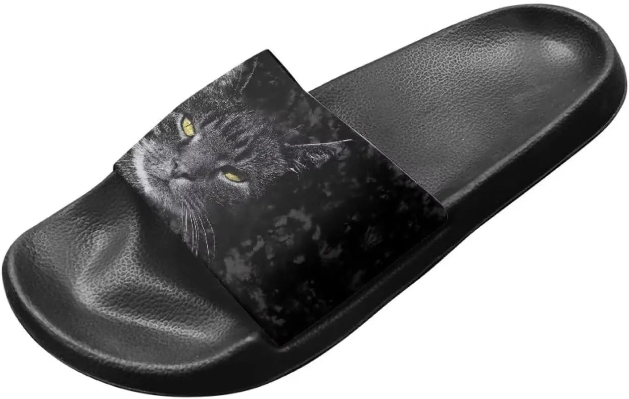 Soft Slides for Men,EVA Print Slides,Height Increasing Cushion Sole Hoese Shower Shoes Open Toe Summer Beach Slides
