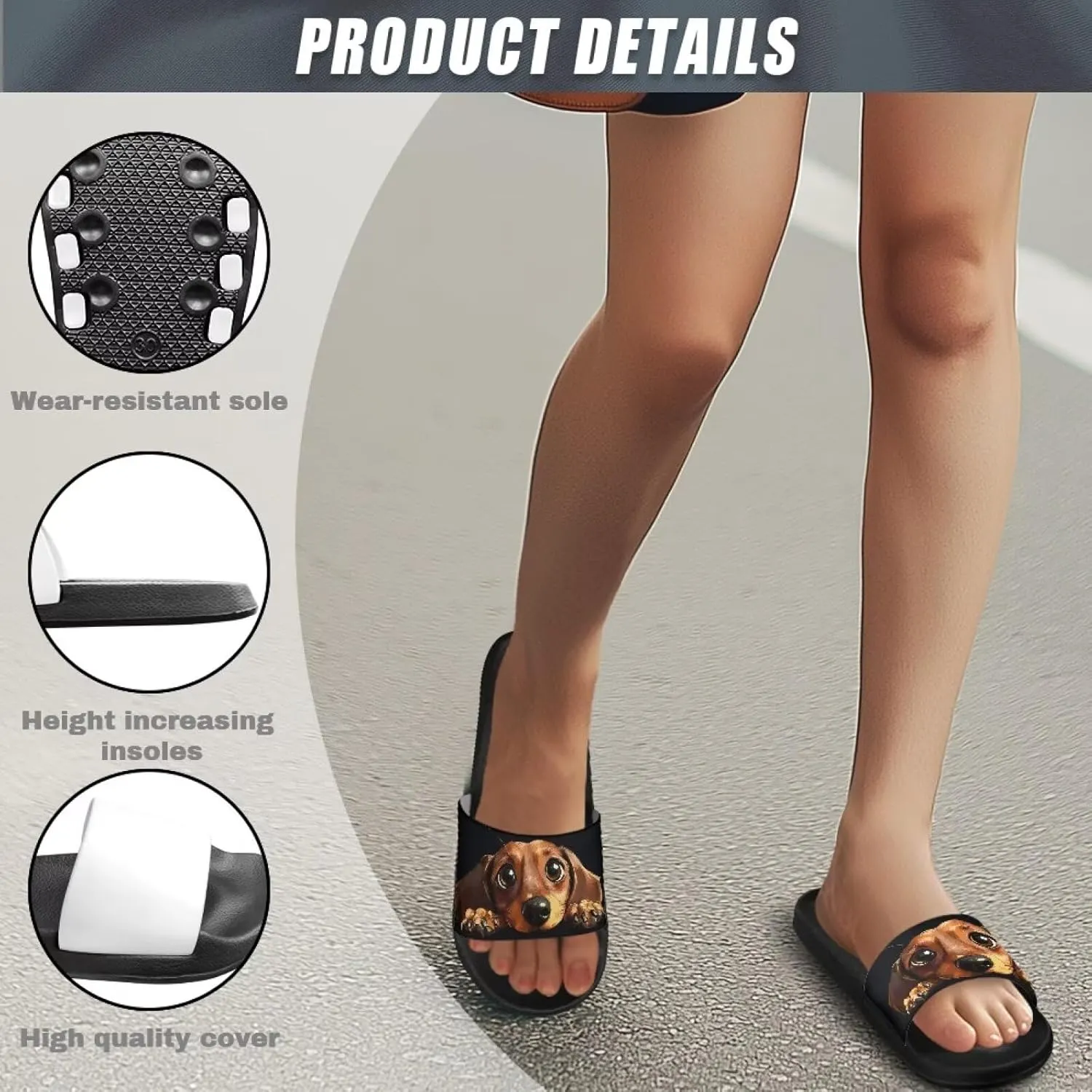 Soft Slides for Men,EVA Print Slides,Height Increasing Cushion Sole Hoese Shower Shoes Open Toe Summer Beach Slides