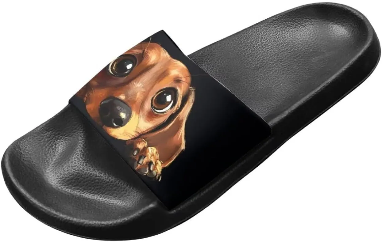 Soft Slides for Men,EVA Print Slides,Height Increasing Cushion Sole Hoese Shower Shoes Open Toe Summer Beach Slides