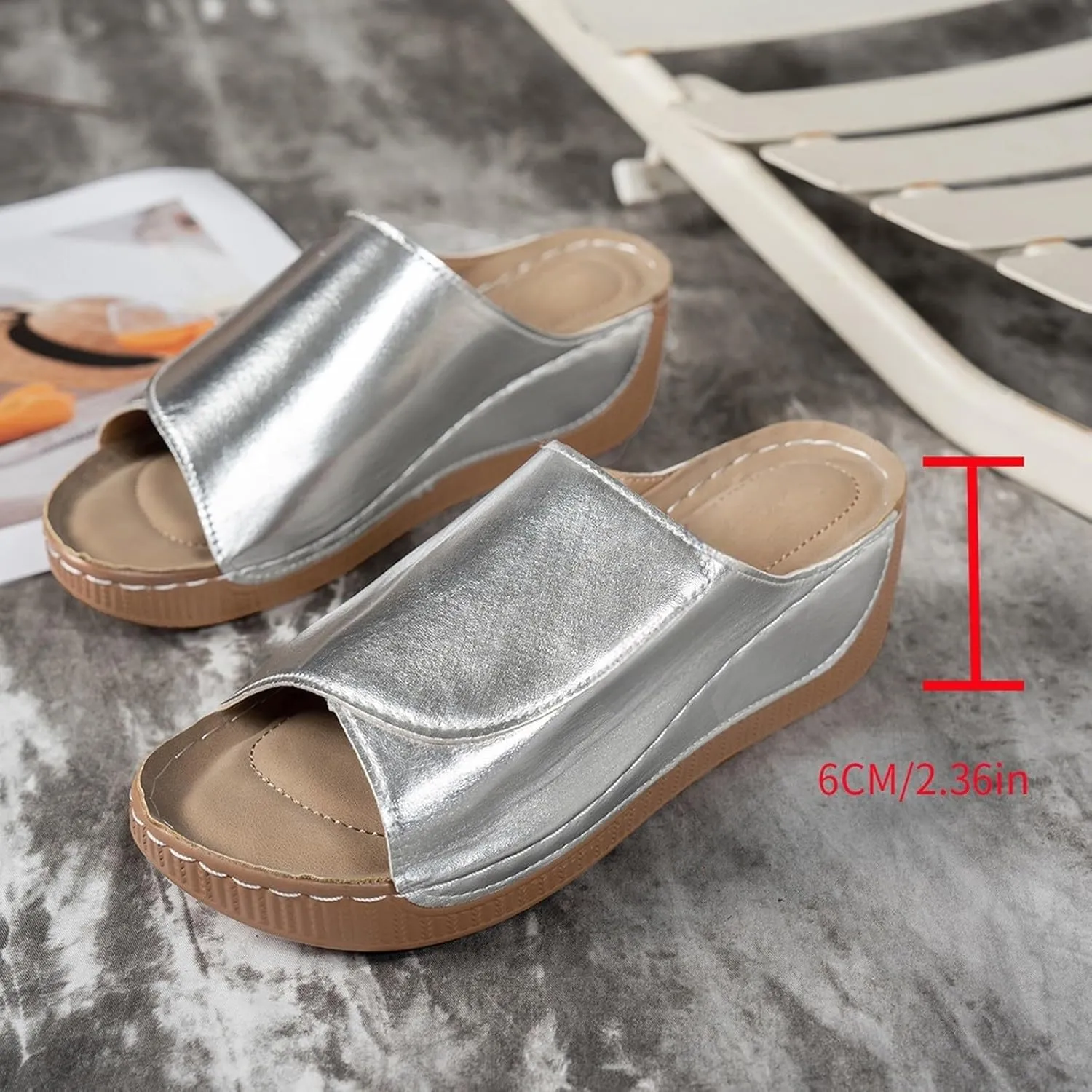 Summer Sandals for Women Wide Width Platform Wedge Sandals Breathable Open Toe Slippers Comfortable Arch Support Slip On Sandal Casual Walking Shoes Wedding Party Dress Shoes