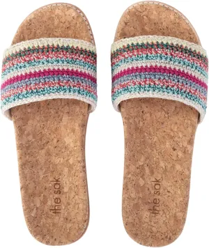 The Sak Mendocino Slide Sandal in Crochet, Slip On Sandals