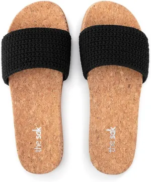 The Sak Women's Mendocino Slide Crochet, Slip On Sandals, Summer Open Toe Shoes
