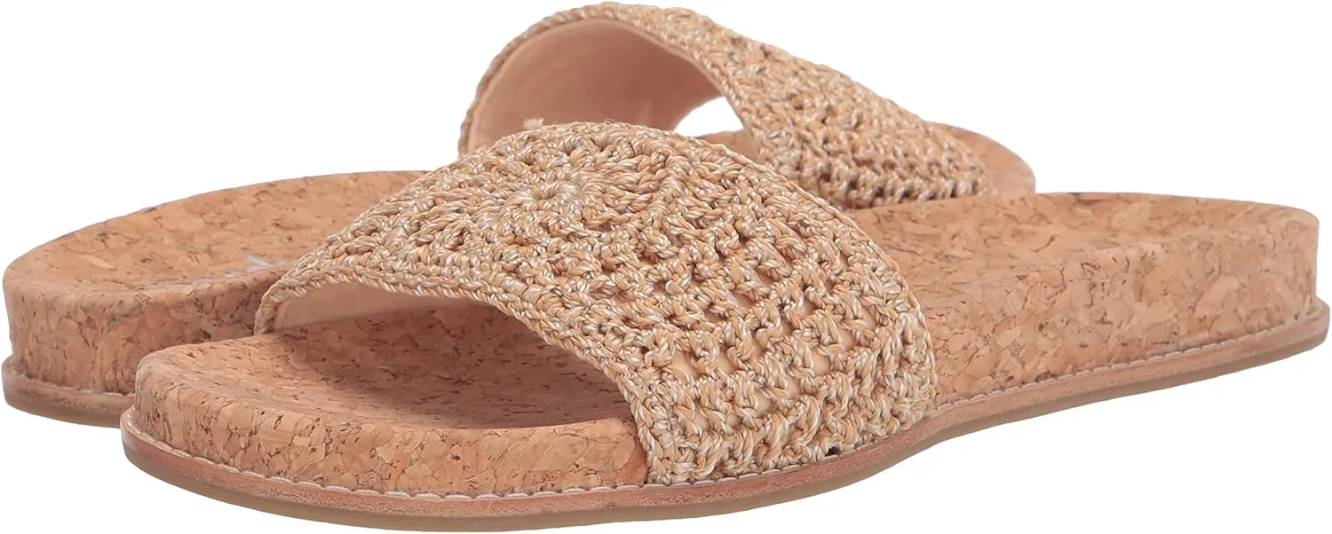 The Sak Women's Mendocino Slide Crochet, Slip On Sandals, Summer Open Toe Shoes