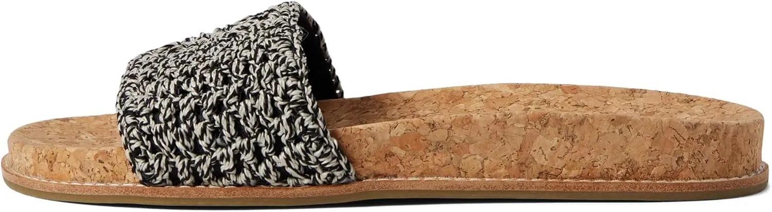 The Sak Women's Mendocino Slide Crochet, Slip On Sandals, Summer Open Toe Shoes