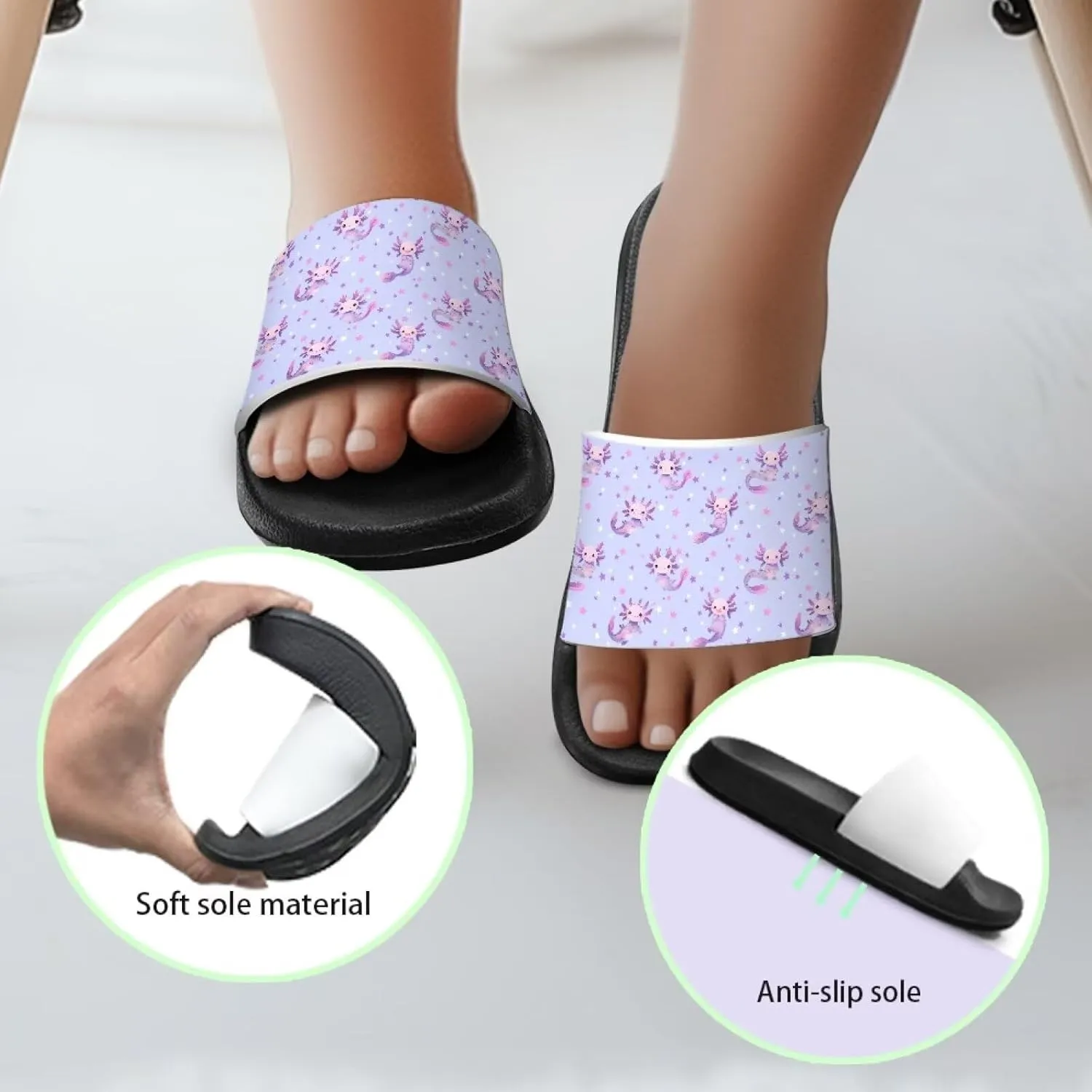 Unisex-Child Bathroom Shower Sandals Open Toe Soft Sole Sandals Summer Non-slip Beach Pool Shoes Outdoor Sandals