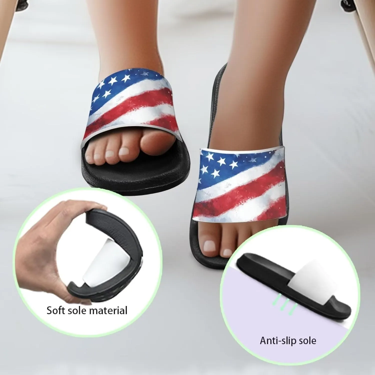 Unisex-Child Bathroom Shower Sandals Open Toe Soft Sole Sandals Summer Non-slip Beach Pool Shoes Outdoor Sandals
