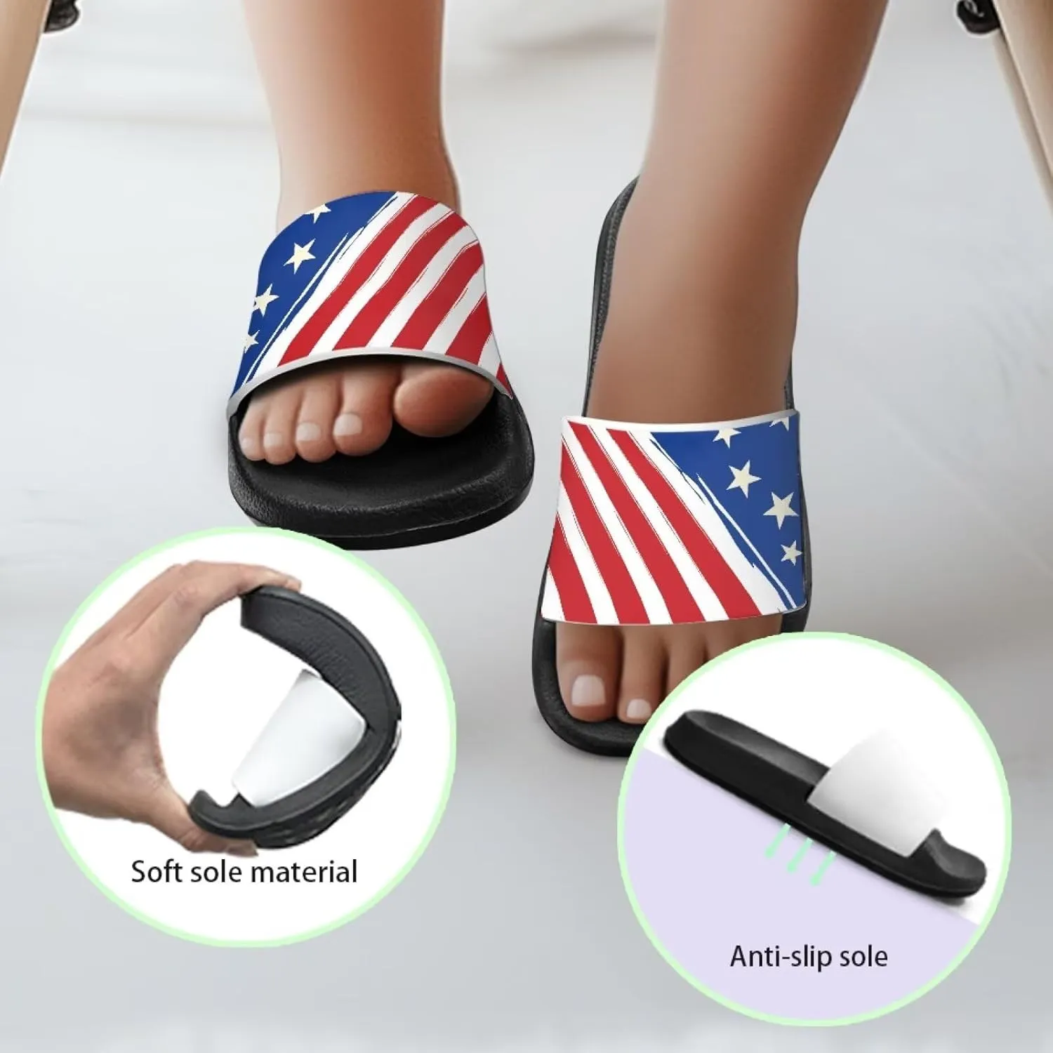 Unisex-Child Bathroom Shower Sandals Open Toe Soft Sole Sandals Summer Non-slip Beach Pool Shoes Outdoor Sandals