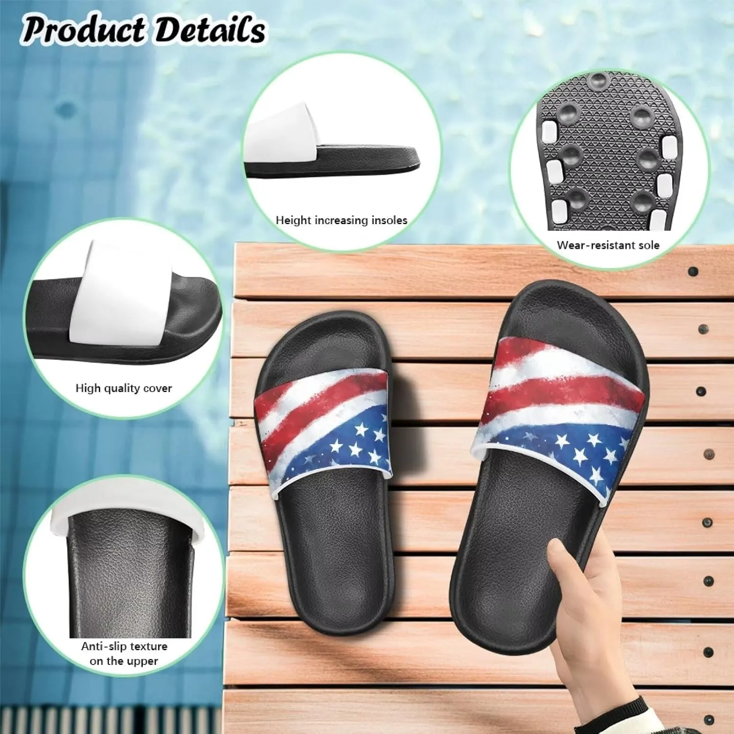 Unisex-Child Bathroom Shower Sandals Open Toe Soft Sole Sandals Summer Non-slip Beach Pool Shoes Outdoor Sandals