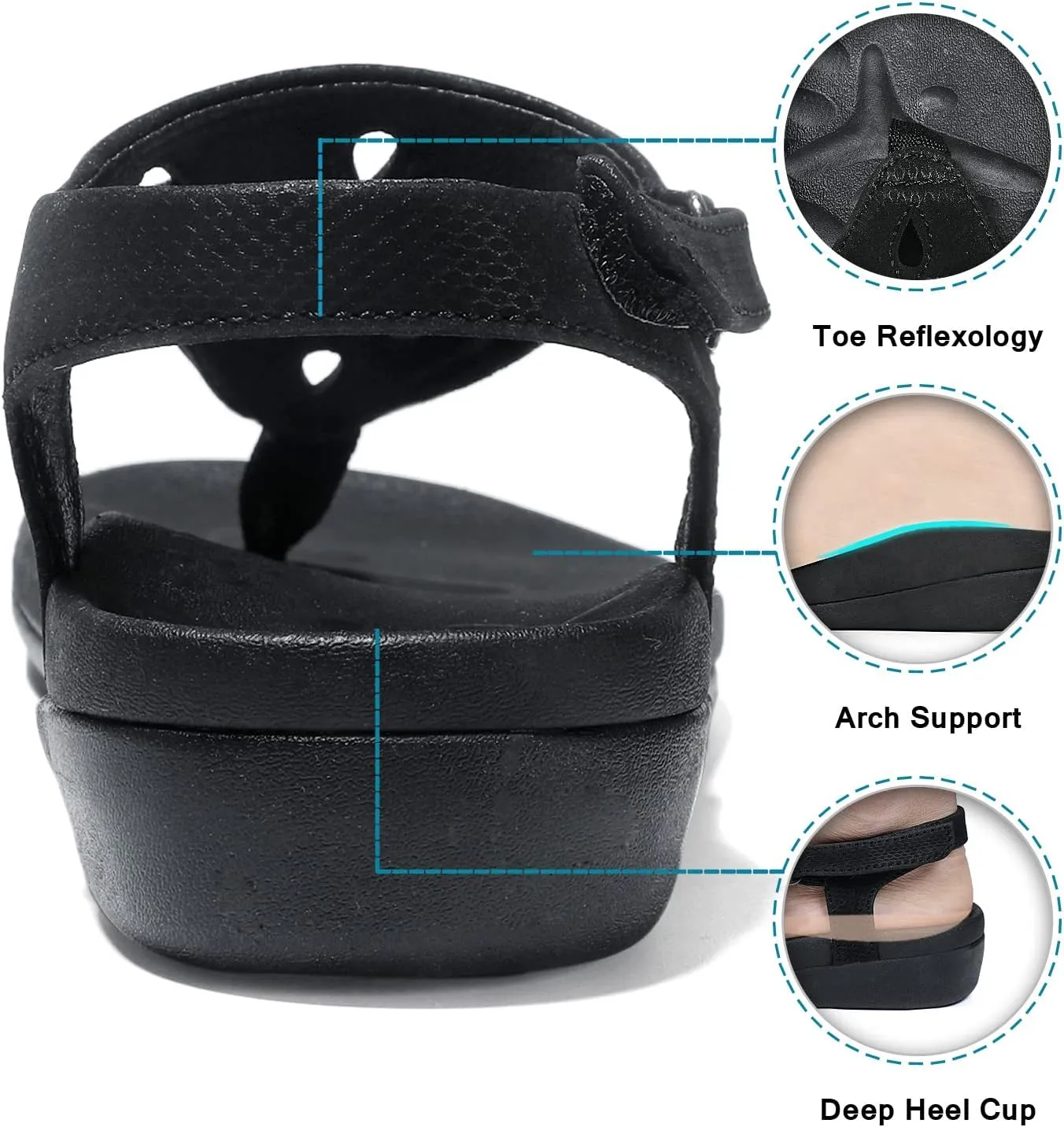 UTENAG Womens Arch Support Sandals Orthotic Thong Flip Flops