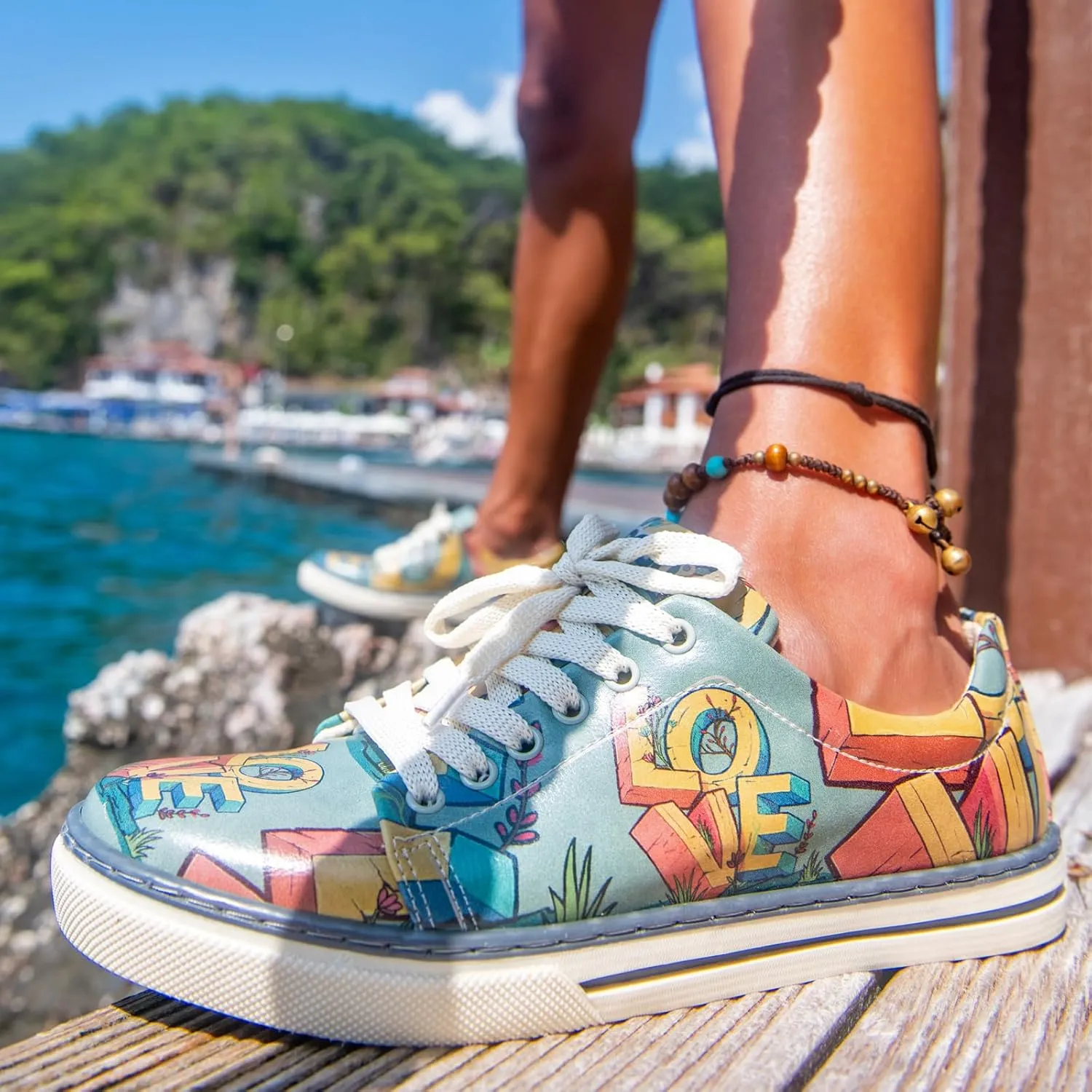 Vegan Leather Sneakers for Women - Handmade and Unique Design Fashion Sneakers for Women