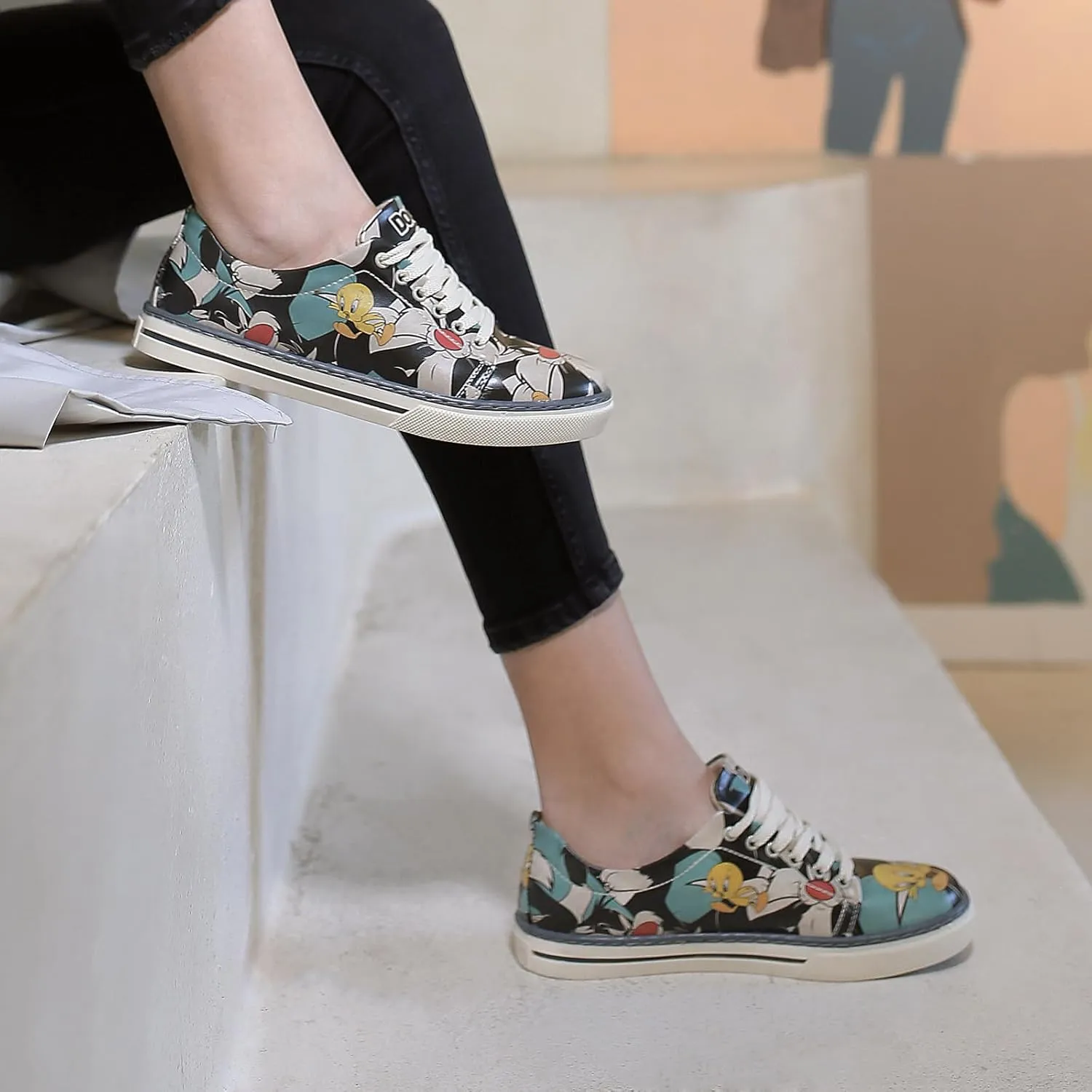 Vegan Leather Sneakers for Women - Handmade and Unique Design Fashion Sneakers for Women
