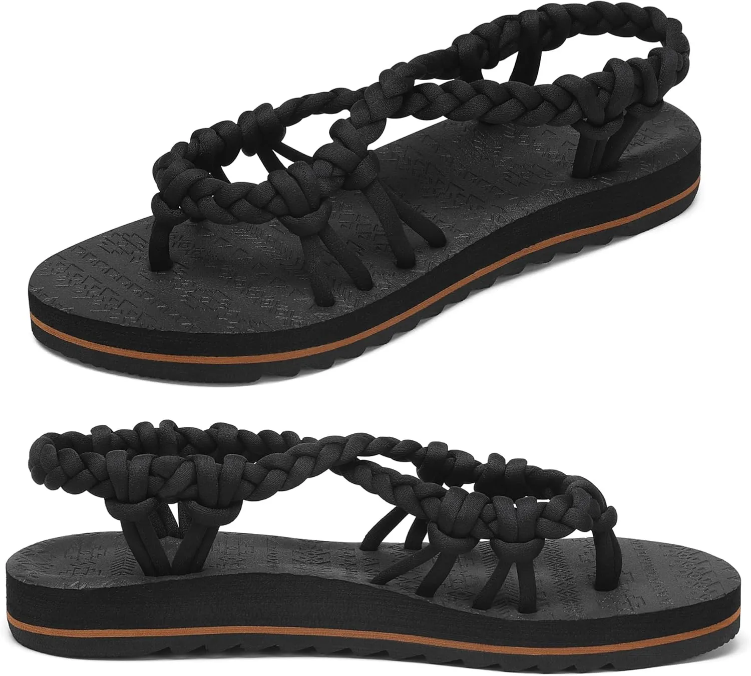 Walking Sandals Women,Arch Support Sandals Women's,Comfortable Flat Sandals with Flip Flops for Beach Travel