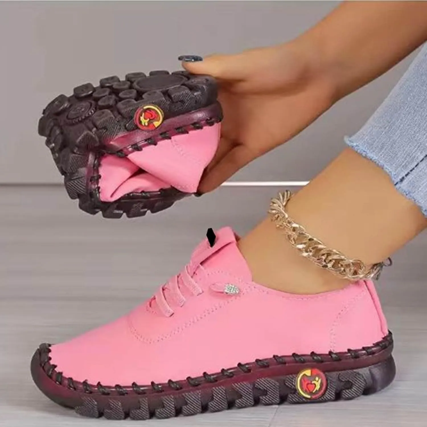 Walking Shoes Women Leather Sneakers for Women Sports Workout Gym Shoes for Running Women's Slip on Shoes