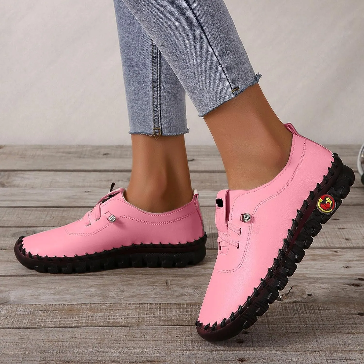 Walking Shoes Women Leather Sneakers for Women Sports Workout Gym Shoes for Running Women's Slip on Shoes