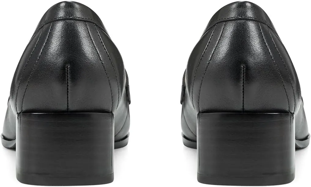 Women Vintage Low Chunky Heel Loafers Shoes with Tassel Square Closed Toe Slip On Fringed Loafer Pumps 1.5" Block Heels Office Work Pumps Ladies Formal Business Casual Club Party 4-11 M US