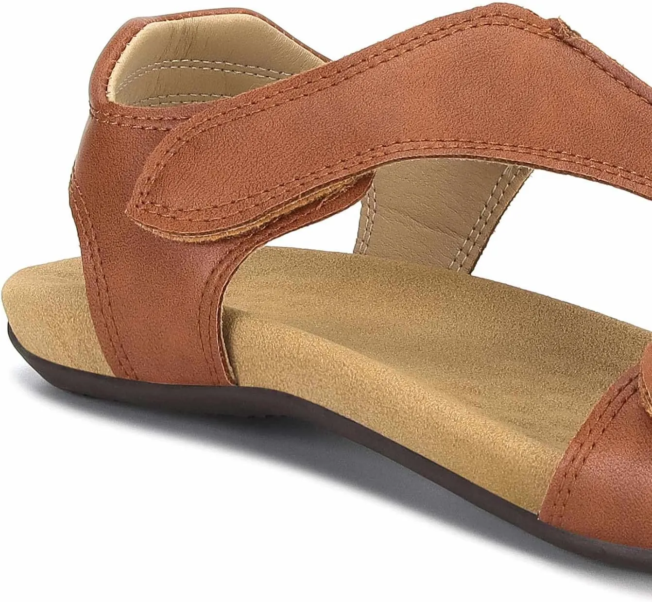 Women's Arch Support Sandals Orthotic Flat Sandals Adjustable Comfort Walking Sandals