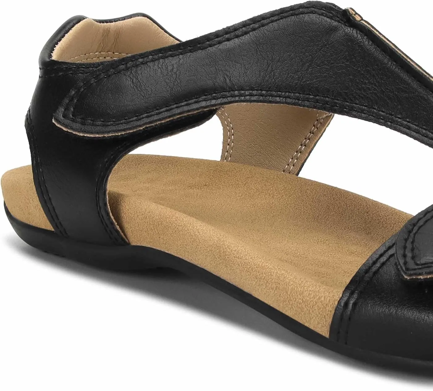 Women's Arch Support Sandals Orthotic Flat Sandals Adjustable Comfort Walking Sandals