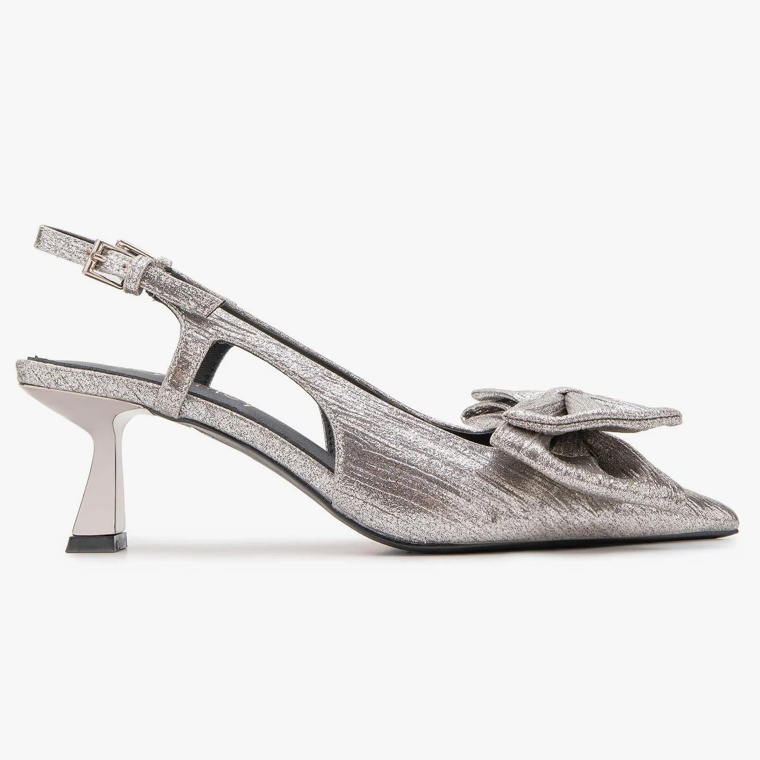 Women's Bow Slingback Pumps Women Dressy Comfortable Kitten Heels with Genuine Leather Insole Womens Closed Heeled Sandal for Dress Party Comfortable Footwear