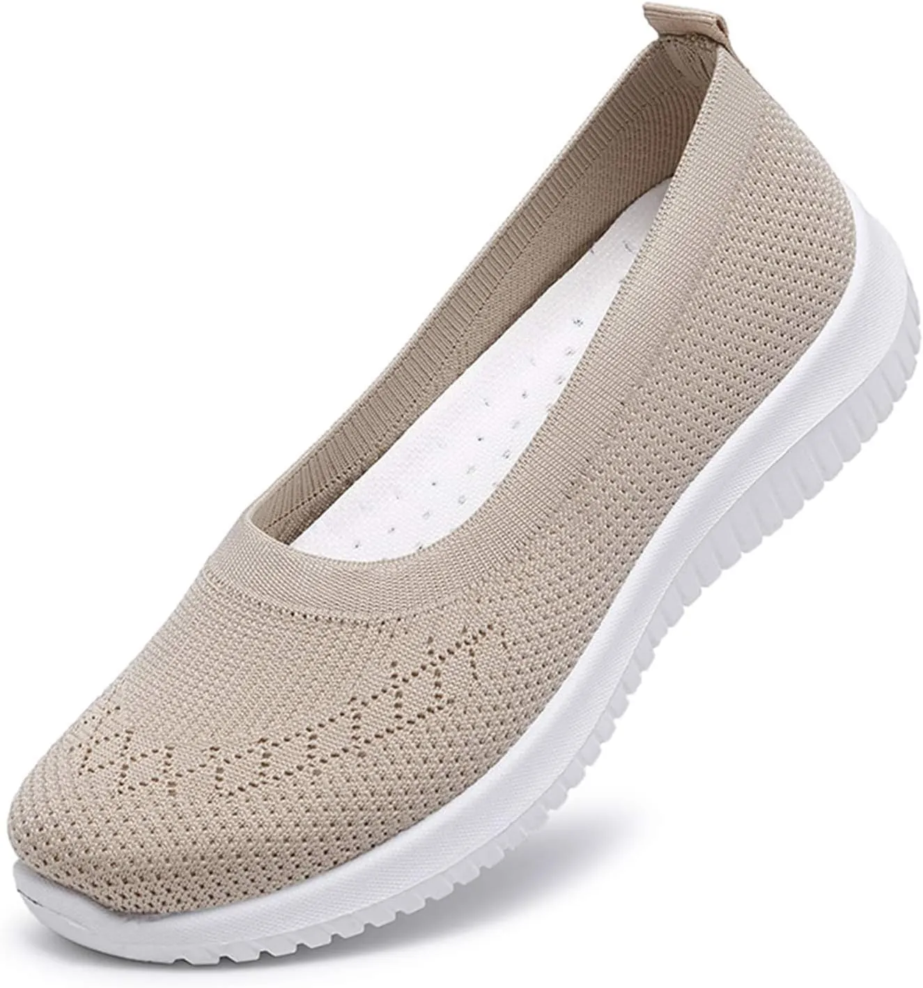 Womens Breathable Slip Mesh Knitted Woven Orthopedic Arch Support Wide Fit Flexible Lightweight Comfortable Soft Gym Walking Sneakers Casual Comfy Work for Summer Shoes