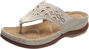 Womens Comfortable Orthopedic Sandals with Arch Support Walking Shoes Adjustable Thick Sole Summer Beach Casual Outdoor Slides Plantar Fasciitis Relief Footwear