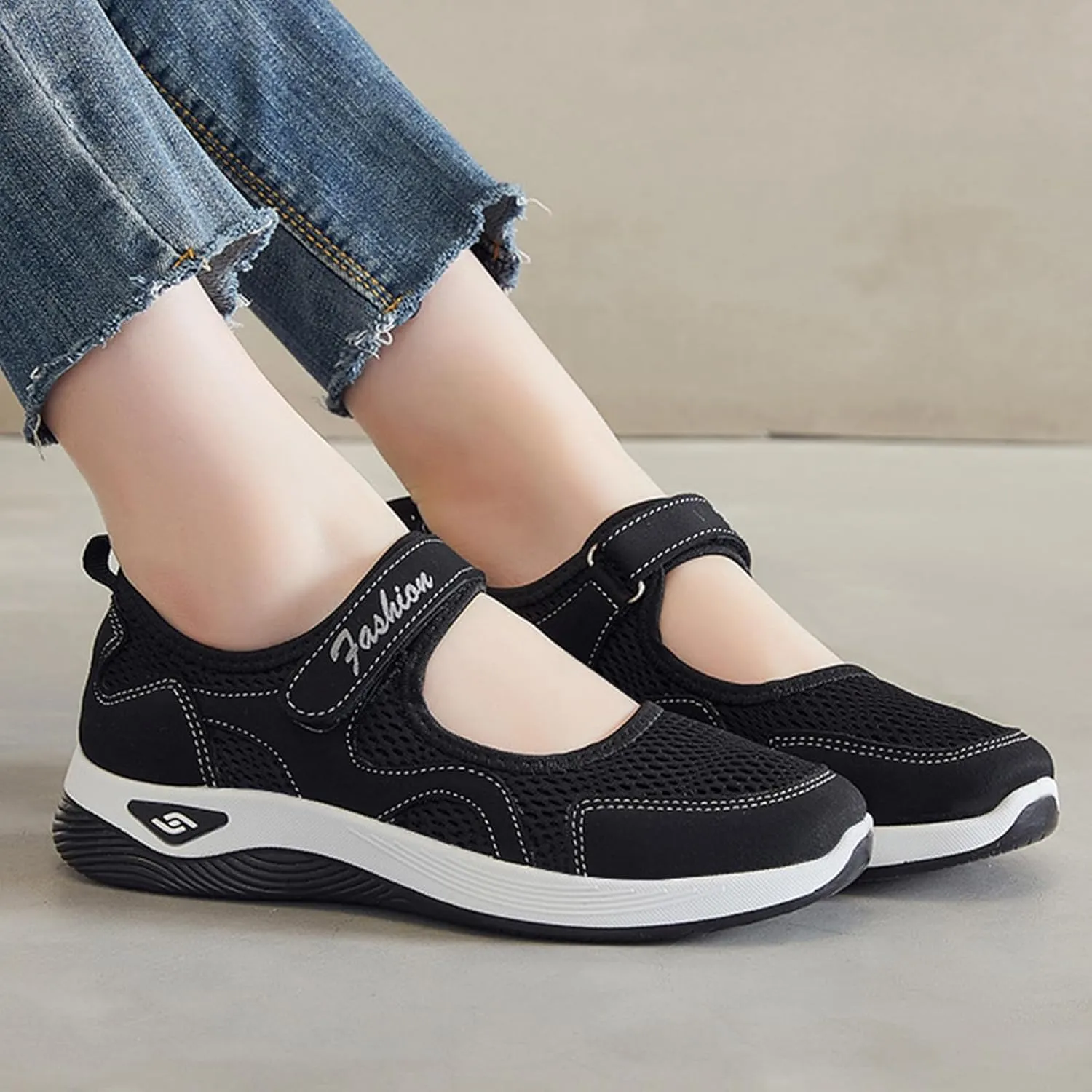 Women's Comfortable Working Nurse Shoes Wide Toe Diabetic Shoe Non Slip Adjustable Breathable Walking Shoes Athletic Health Buffer Fitness Nursing Orthotic Sneakers