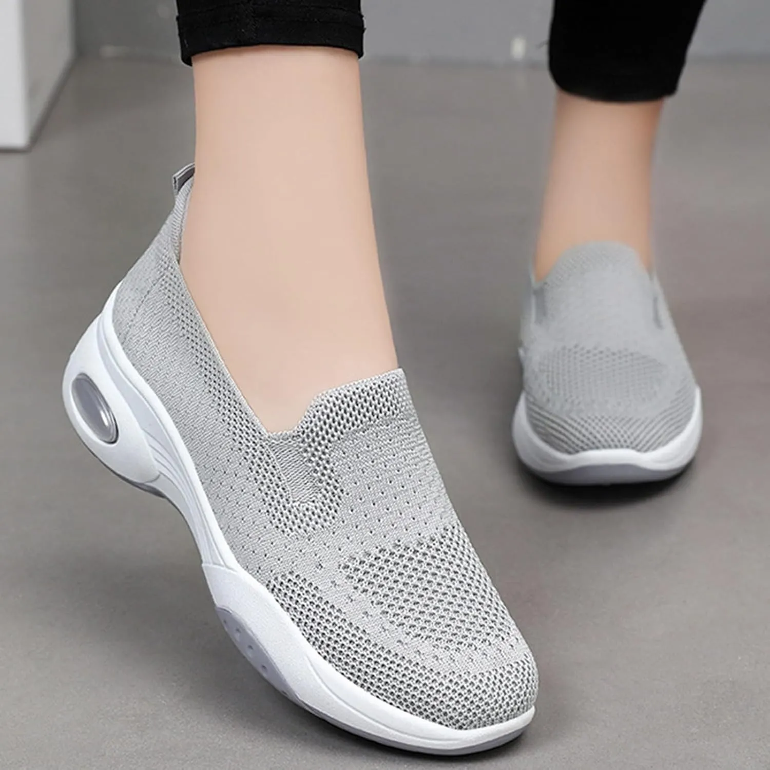 Womens Comfy Orthopedic Walking Shoes Orthopedic Breathable Walking Sneaker Comfortable Casual Ladies Air Cushion Athletic Shoes Arch Support Slip on Sneakers Running Jogging Shoe