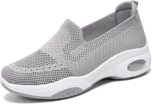 Womens Comfy Orthopedic Walking Shoes Orthopedic Breathable Walking Sneaker Comfortable Casual Ladies Air Cushion Athletic Shoes Arch Support Slip on Sneakers Running Jogging Shoe