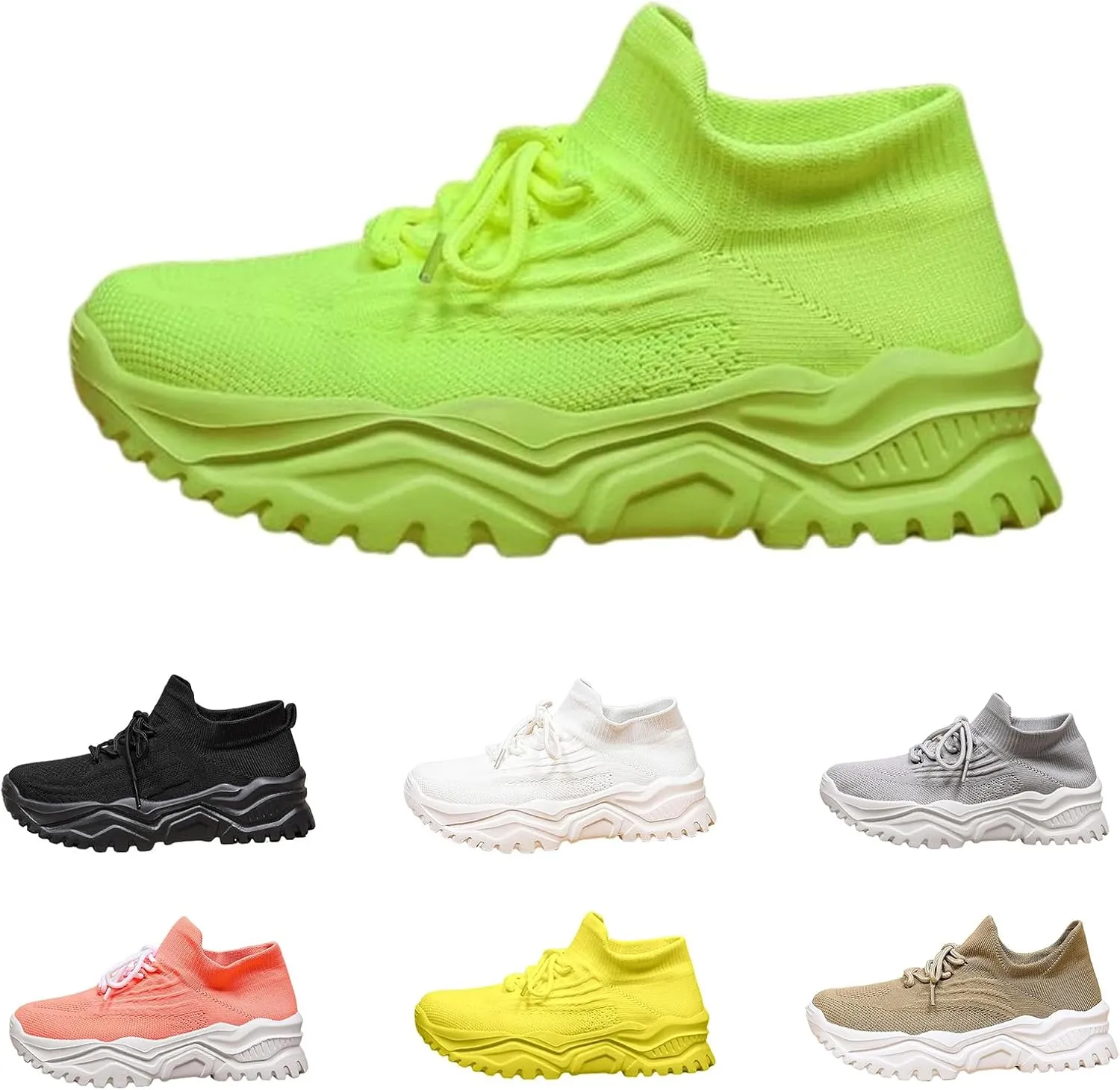 Women’s Fashion Athletic Sneakers Mesh Lightweight Platform Slip On Sports Casual Shoes Breathable Soft Sole Comfortable Work Gym Trainers Orthopedic Summer Arch Support Shoes