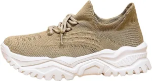 Women’s Fashion Athletic Sneakers Mesh Lightweight Platform Slip On Sports Casual Shoes Breathable Soft Sole Comfortable Work Gym Trainers Orthopedic Summer Arch Support Shoes