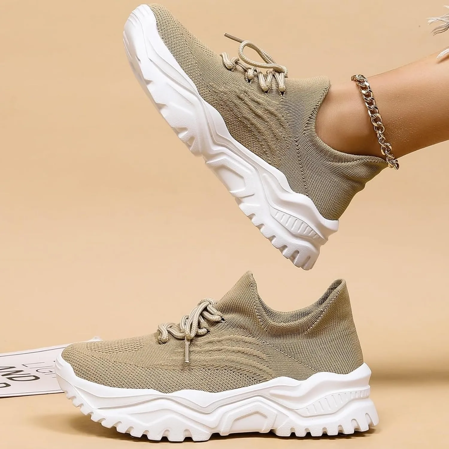 Women’s Fashion Athletic Sneakers Mesh Lightweight Platform Slip On Sports Casual Shoes Breathable Soft Sole Comfortable Work Gym Trainers Orthopedic Summer Arch Support Shoes