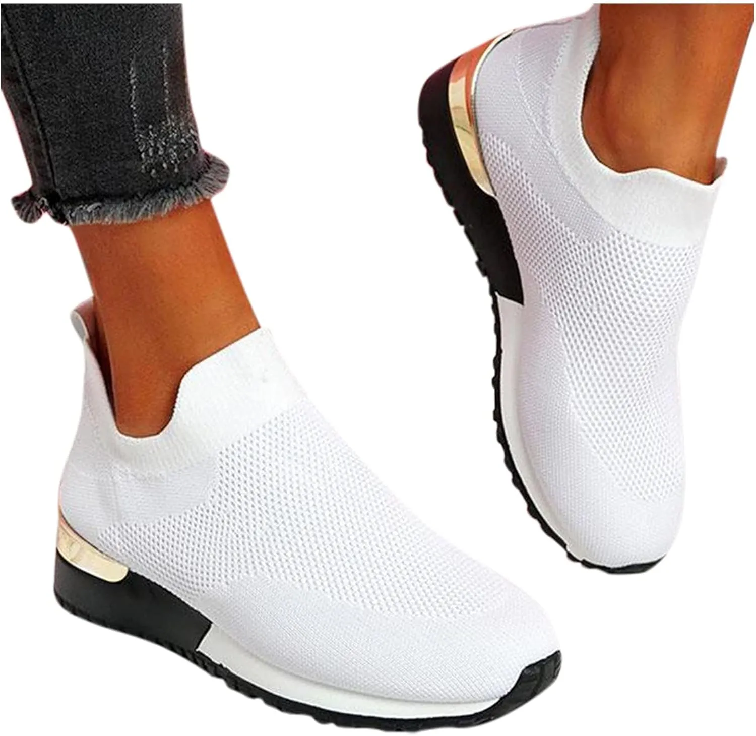 Women's Fashion Sneaker Non Slip Breathable Lightweight Comfortable Lace Up Walking Shoes for Women Womens Platform Loafers Neutral Sneakers Women