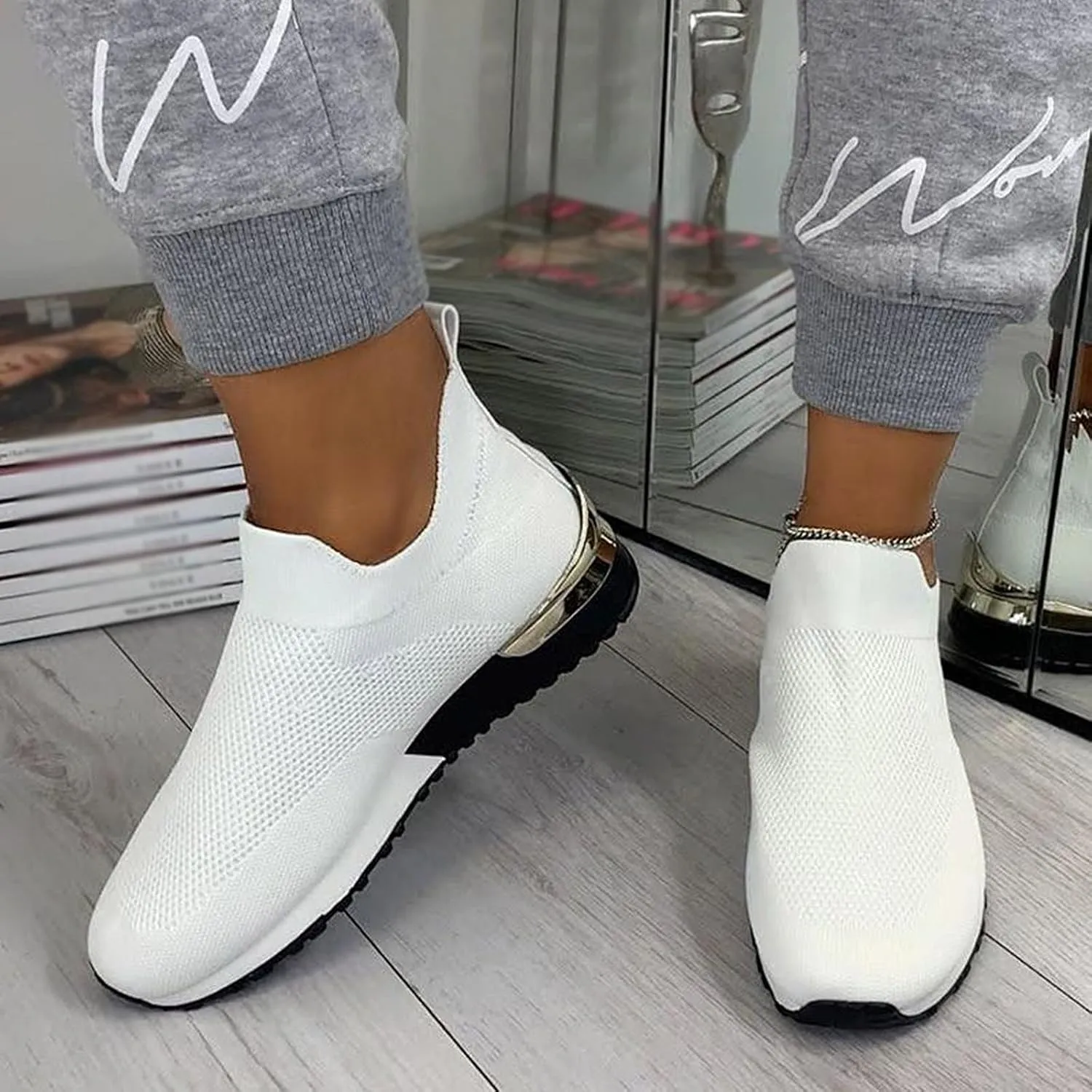 Women's Fashion Sneaker Non Slip Breathable Lightweight Comfortable Lace Up Walking Shoes for Women Womens Platform Loafers Neutral Sneakers Women