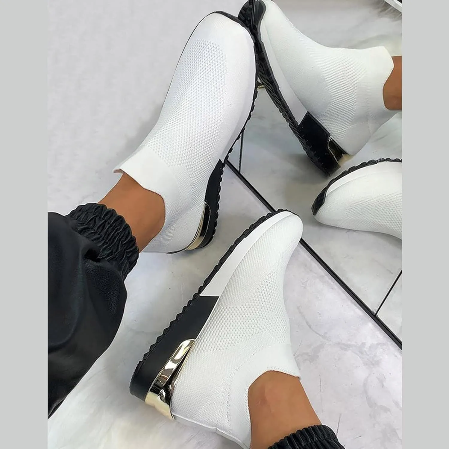 Women's Fashion Sneaker Non Slip Breathable Lightweight Comfortable Lace Up Walking Shoes for Women Womens Platform Loafers Neutral Sneakers Women