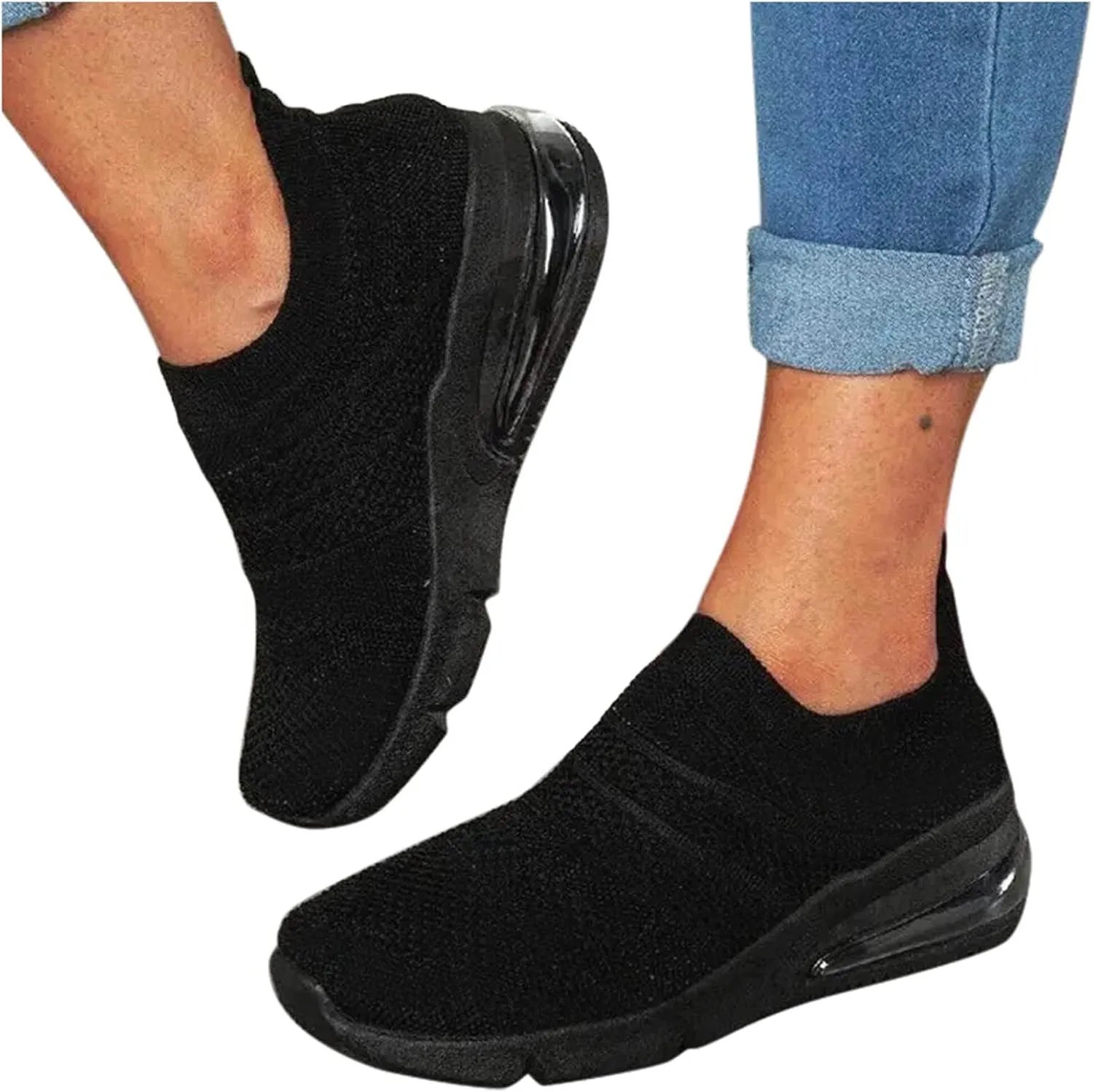 Womens Fashion Sneakers 2023 Wedge Heel Non Slip Work Shoes Women Wide Womens Athletic Shoes Wide Width Stylish Platform Sneakers for Women 2023 Zapatos Negros De Vestir Bajos para Mujer