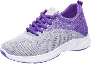 Womens Fashion Tennis Walking Shoes Mesh Breathable Gym Work Fashion Sneakers Lightweight Arch Support Walking Shoes Jogging Running Sneakers Training Comfortable Casual Shoe