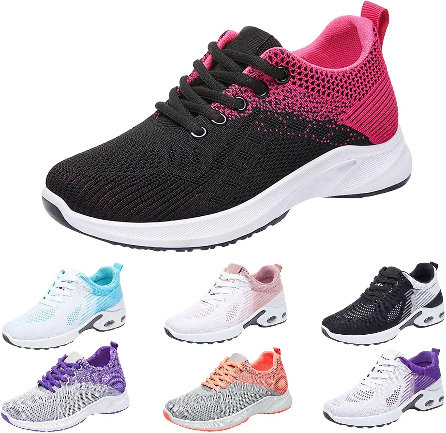 Womens Fashion Tennis Walking Shoes Mesh Breathable Gym Work Fashion Sneakers Lightweight Arch Support Walking Shoes Jogging Running Sneakers Training Comfortable Casual Shoe